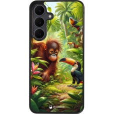 Coque Samsung Galaxy S25 FE - Silicone rigide noir Jungle Tropicale Tayrona