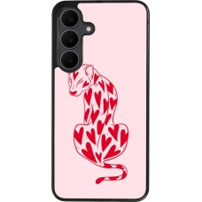 Samsung Galaxy S25 FE Case Hülle - Silikon schwarz Leopard with hearts 2026