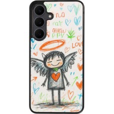 Samsung Galaxy S25 FE Case Hülle - Silikon schwarz Little Angel Sketch Love