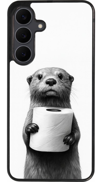 Samsung Galaxy S25 FE Case Hülle - Silikon schwarz Otter Toilettenpapier