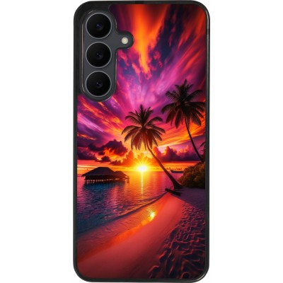 Samsung Galaxy S25 FE Case Hülle - Silikon schwarz Malediven Abenddämmerung Glückseligkeit