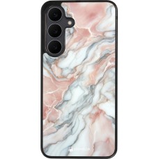 Samsung Galaxy S25 FE Case Hülle - Silikon schwarz Rosa Leuchtender Marmor