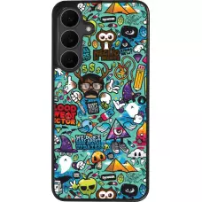 Coque Samsung Galaxy S25 FE - Silicone rigide noir Mixed Cartoons Turquoise