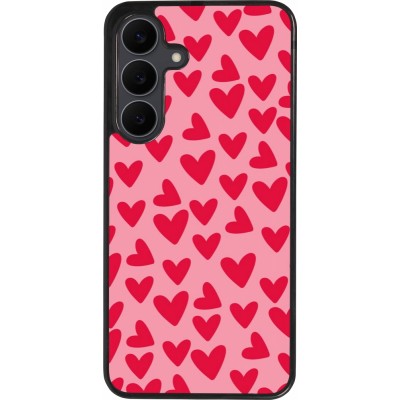 Coque Samsung Galaxy S25 FE - Silicone rigide noir Mom 2024 petits coeurs