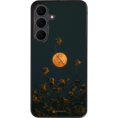 Coque Samsung Galaxy S25 FE - Silicone rigide noir Moon Flowers