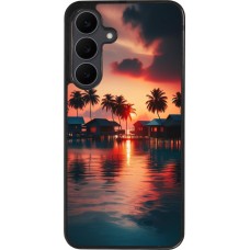 Coque Samsung Galaxy S25 FE - Silicone rigide noir Paradis Maldives