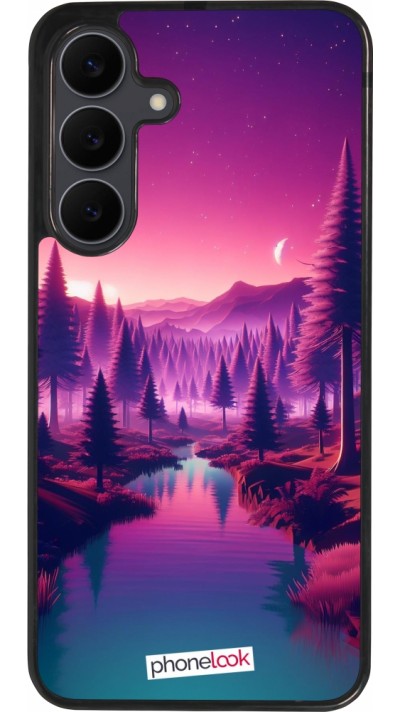 Samsung Galaxy S25 FE Case Hülle - Silikon schwarz Lila-rosa Landschaft