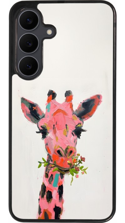 Samsung Galaxy S25 FE Case Hülle - Silikon schwarz Pink Girafe Paint
