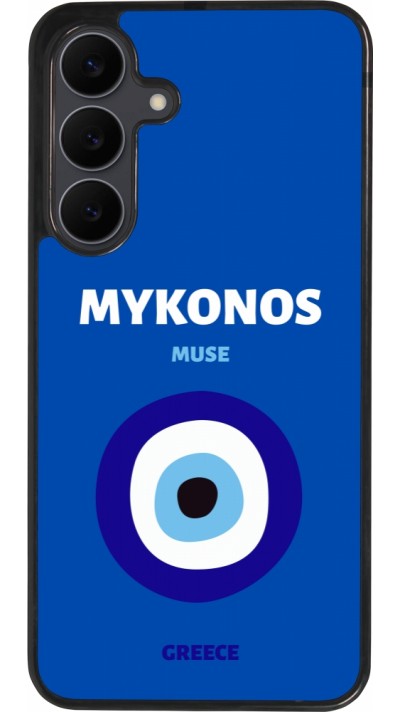 Samsung Galaxy S25 FE Case Hülle - Silikon schwarz Pop Summer Destination Mykonos