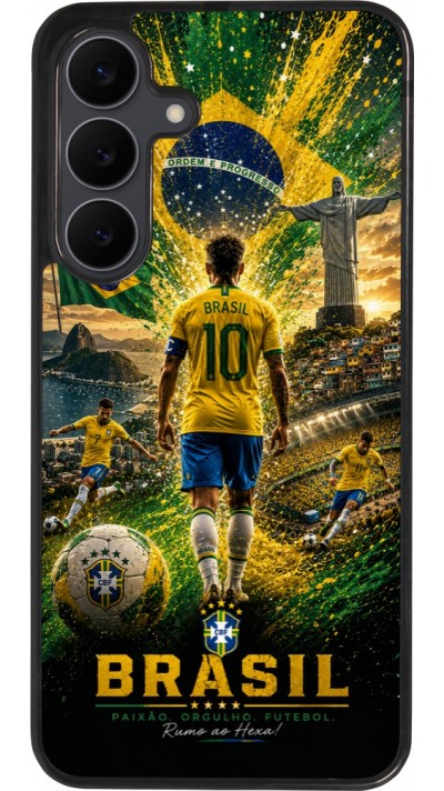 Samsung Galaxy S25 FE Case Hülle - Silikon schwarz Fussball Brasilien splash 2026