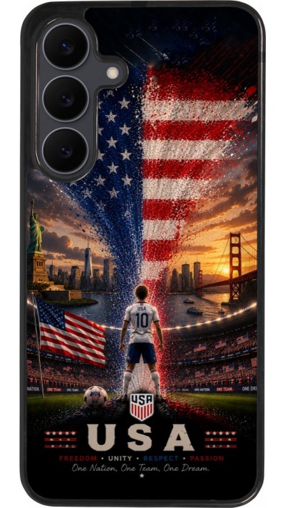 Samsung Galaxy S25 FE Case Hülle - Silikon schwarz Fussball Vereinigten Staaten splash 2026