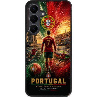 Samsung Galaxy S25 FE Case Hülle - Silikon schwarz Fussball Portugal splash 2026
