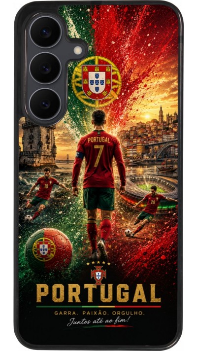 Samsung Galaxy S25 FE Case Hülle - Silikon schwarz Fussball Portugal splash 2026