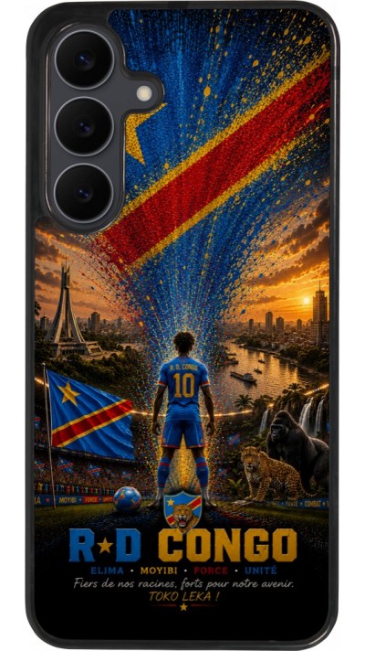 Samsung Galaxy S25 FE Case Hülle - Silikon schwarz Fussball Demokratische Republik Kongo splash 2026