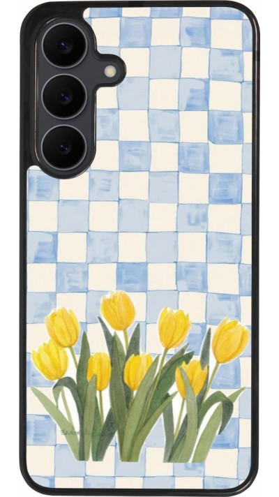 Coque Samsung Galaxy S25 FE - Silicone rigide noir Blue vichy tulips Spring 2026