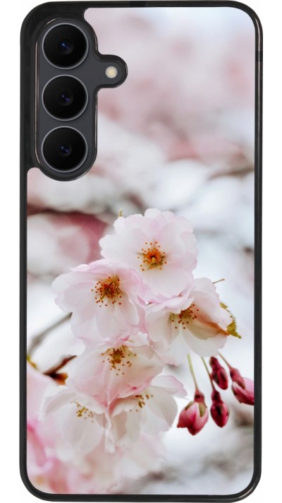 Coque Samsung Galaxy S25 FE - Silicone rigide noir Cherry tree Spring 2026
