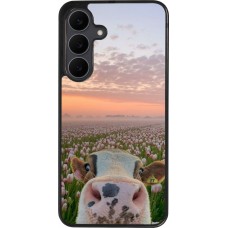 Coque Samsung Galaxy S25 FE - Silicone rigide noir Cow with tulips Spring 2026