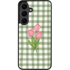 Coque Samsung Galaxy S25 FE - Silicone rigide noir Green vichy tulips Spring 2026