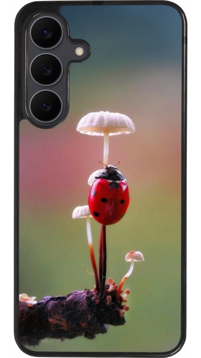Samsung Galaxy S25 FE Case Hülle - Silikon schwarz Ladybird on a mushroom Spring 2026