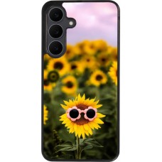 Samsung Galaxy S25 FE Case Hülle - Silikon schwarz Sunflower with glasses Spring 2026