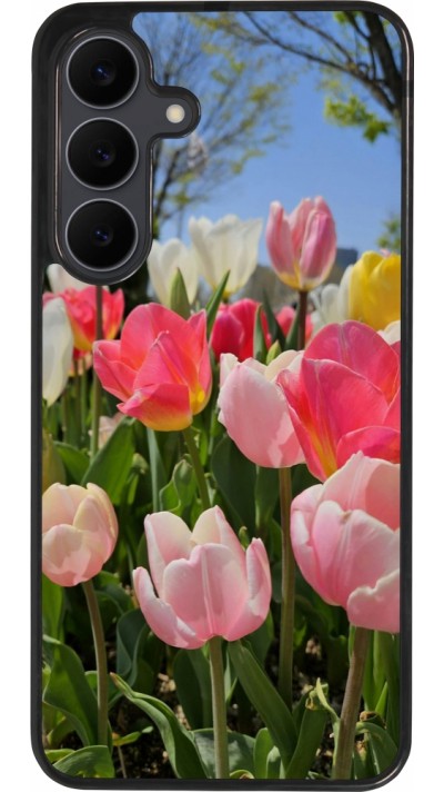 Samsung Galaxy S25 FE Case Hülle - Silikon schwarz Tulips Spring 2026
