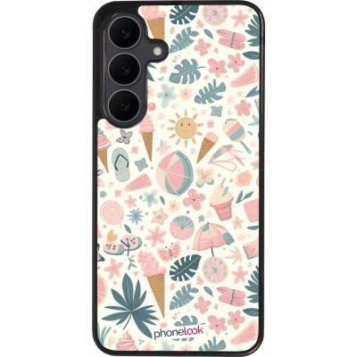 Coque Samsung Galaxy S25 FE - Silicone rigide noir Summer Pink Pattern
