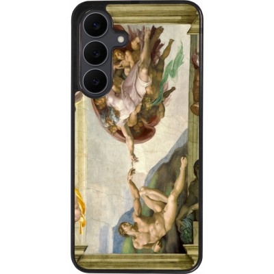 Samsung Galaxy S25 FE Case Hülle - Silikon schwarz Kunstbild - Die Erschaffung Adams - Michelangelo