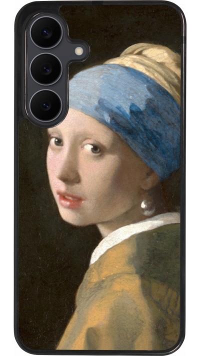 Samsung Galaxy S25 FE Case Hülle - Silikon schwarz Kunstbild - Das Mädchen mit dem Perlenohrring - Jan Vermeer