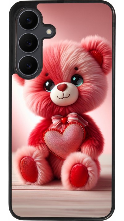 Samsung Galaxy S25 FE Case Hülle - Silikon schwarz Valentin 2024 Rosaroter Teddybär