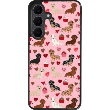 Coque Samsung Galaxy S25 FE - Silicone rigide noir Valentine 2024 puppy love