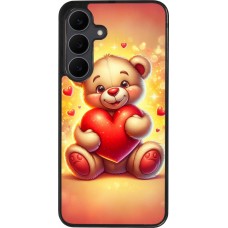 Coque Samsung Galaxy S25 FE - Silicone rigide noir Valentine 2024 Teddy love