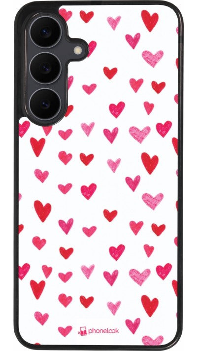 Samsung Galaxy S25 FE Case Hülle - Silikon schwarz Valentine 2022 Many pink hearts