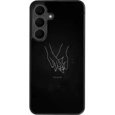 Coque Samsung Galaxy S25 FE - Silicone rigide noir Valentine 2023 hands forever