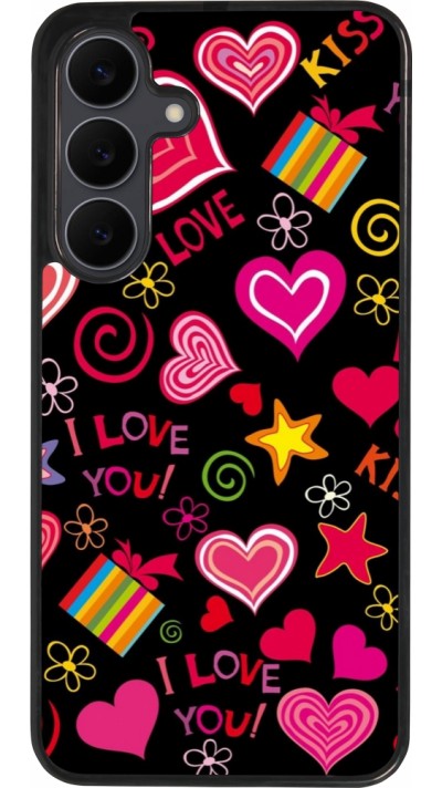 Samsung Galaxy S25 FE Case Hülle - Silikon schwarz Valentine 2023 love symbols