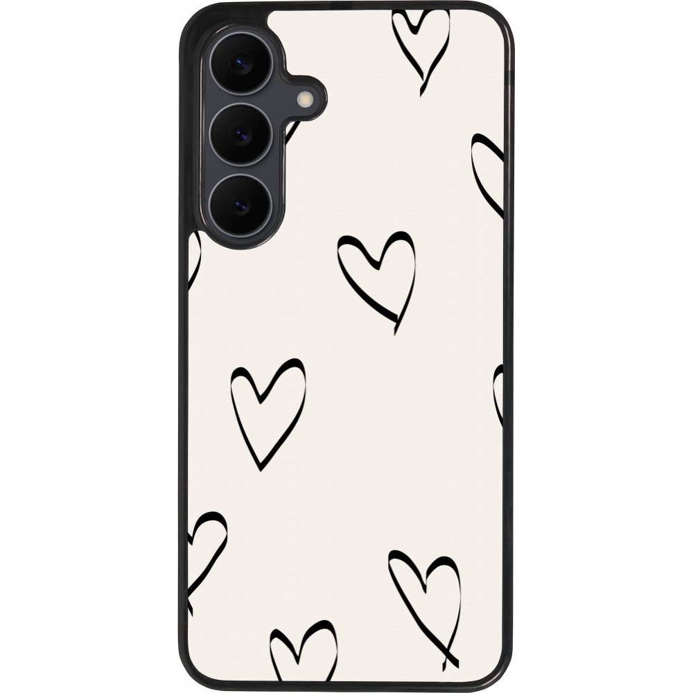 Coque Samsung Galaxy S25 FE - Silicone rigide noir Valentine 2023 minimalist hearts
