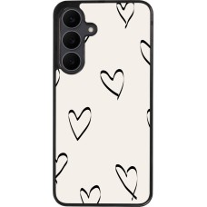 Coque Samsung Galaxy S25 FE - Silicone rigide noir Valentine 2023 minimalist hearts