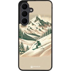 Coque Samsung Galaxy S25 FE - Silicone rigide noir Vintage Ski Mountain