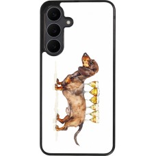 Coque Samsung Galaxy S25 FE - Silicone rigide noir Wine Teckel