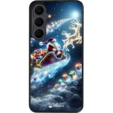 Coque Samsung Galaxy S25 FE - Silicone rigide noir Noël 2023 Père Noël enchanté