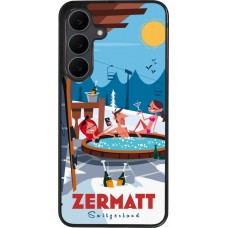 Coque Samsung Galaxy S25 FE - Silicone rigide noir Zermatt Mountain Jacuzzi