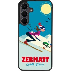 Coque Samsung Galaxy S25 FE - Silicone rigide noir Zermatt Ski Downhill