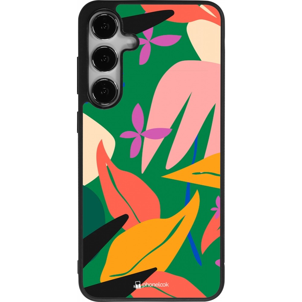 Coque Samsung Galaxy S25+ - Silicone rigide noir Abstract Jungle