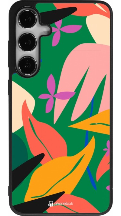 Coque Samsung Galaxy S25+ - Silicone rigide noir Abstract Jungle