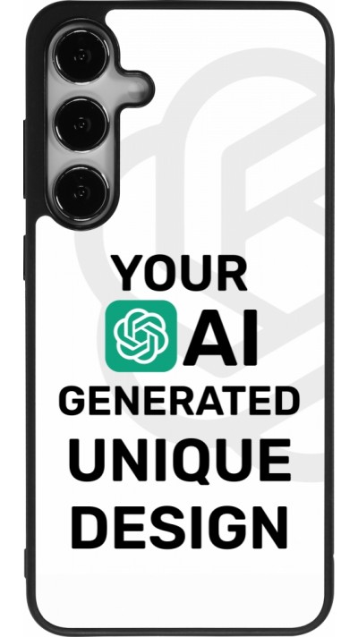 Coque Samsung Galaxy S25+ - Silicone rigide noir 100% unique générée par intelligence artificielle (AI) avec vos idées