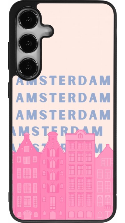 Coque Samsung Galaxy S25+ - Silicone rigide noir Amsterdam Pink Print