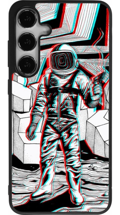 Coque Samsung Galaxy S25+ - Silicone rigide noir Anaglyph Astronaut