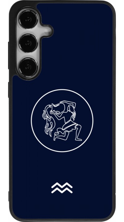 Coque Samsung Galaxy S25+ - Silicone rigide noir Astrologie Verseau