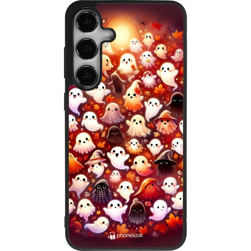 Coque Samsung Galaxy S25+ - Silicone rigide noir Fantômes automne mignons