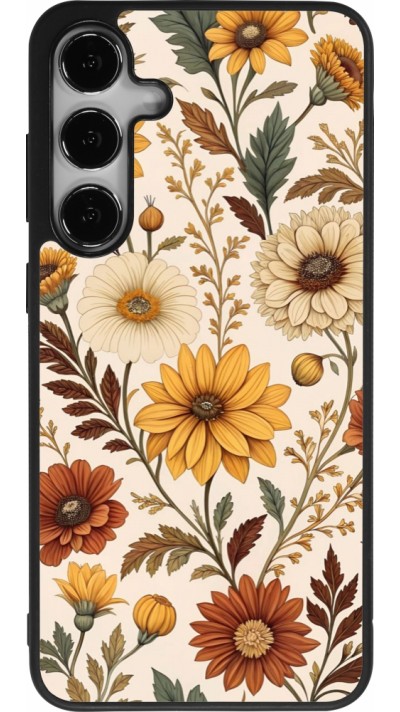 Samsung Galaxy S25+ Case Hülle - Silikon schwarz Autumn 25 Flower pattern