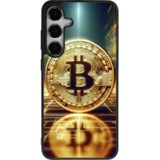 Coque Samsung Galaxy S25+ - Silicone rigide noir Bitcoin Standing